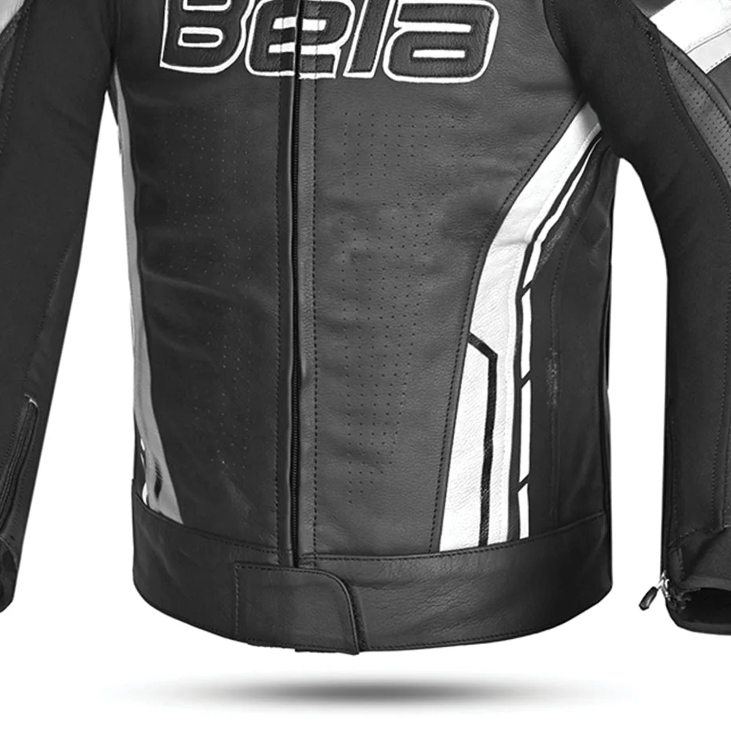 BELA ROCKET UOME GIACCA (PELLE CANGURO MIX) NERO BIANCO 