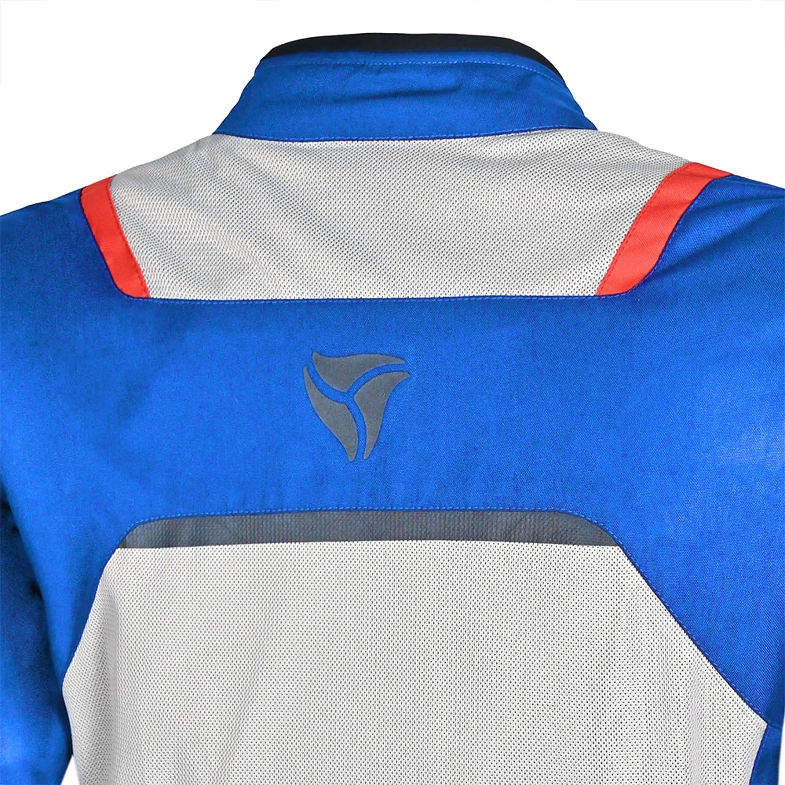 R-Tech Spiral Mesh Giacca moto estiva tessuto Blu ghiaccio Rossa 