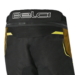 Bela Watson Pantaloni da moto touring Nero/Marrone/Giallo Fluor/Bianco 