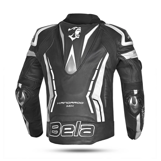 BELA ROCKET UOME GIACCA (PELLE CANGURO MIX) NERO BIANCO – Yamoto.it