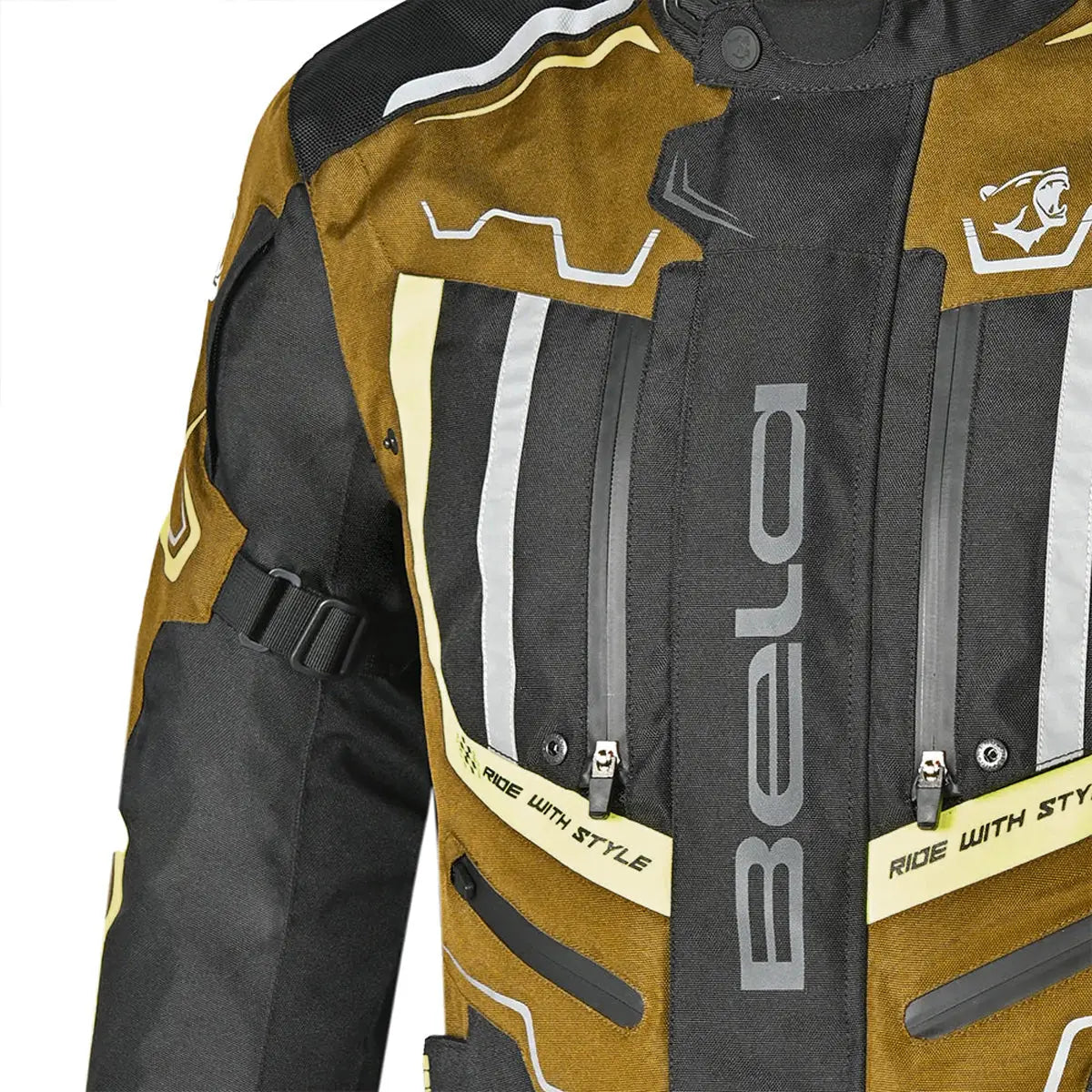 Bela Watson Giacca Touring Nera/Marrone/Giallo/Bianco 