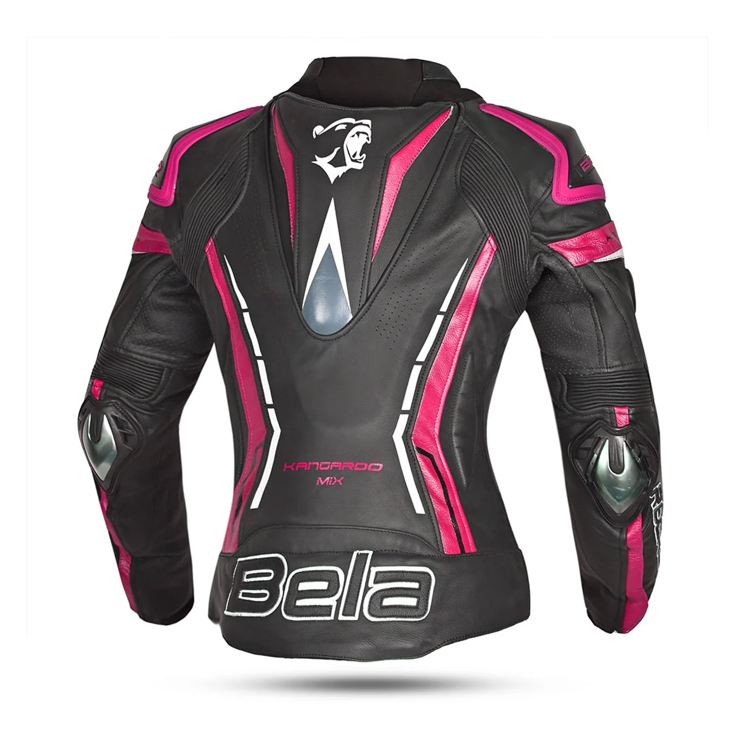 BELA ROCKET GIACCA DONNA NERA (MIX PELLE CANGURO) ROSA 