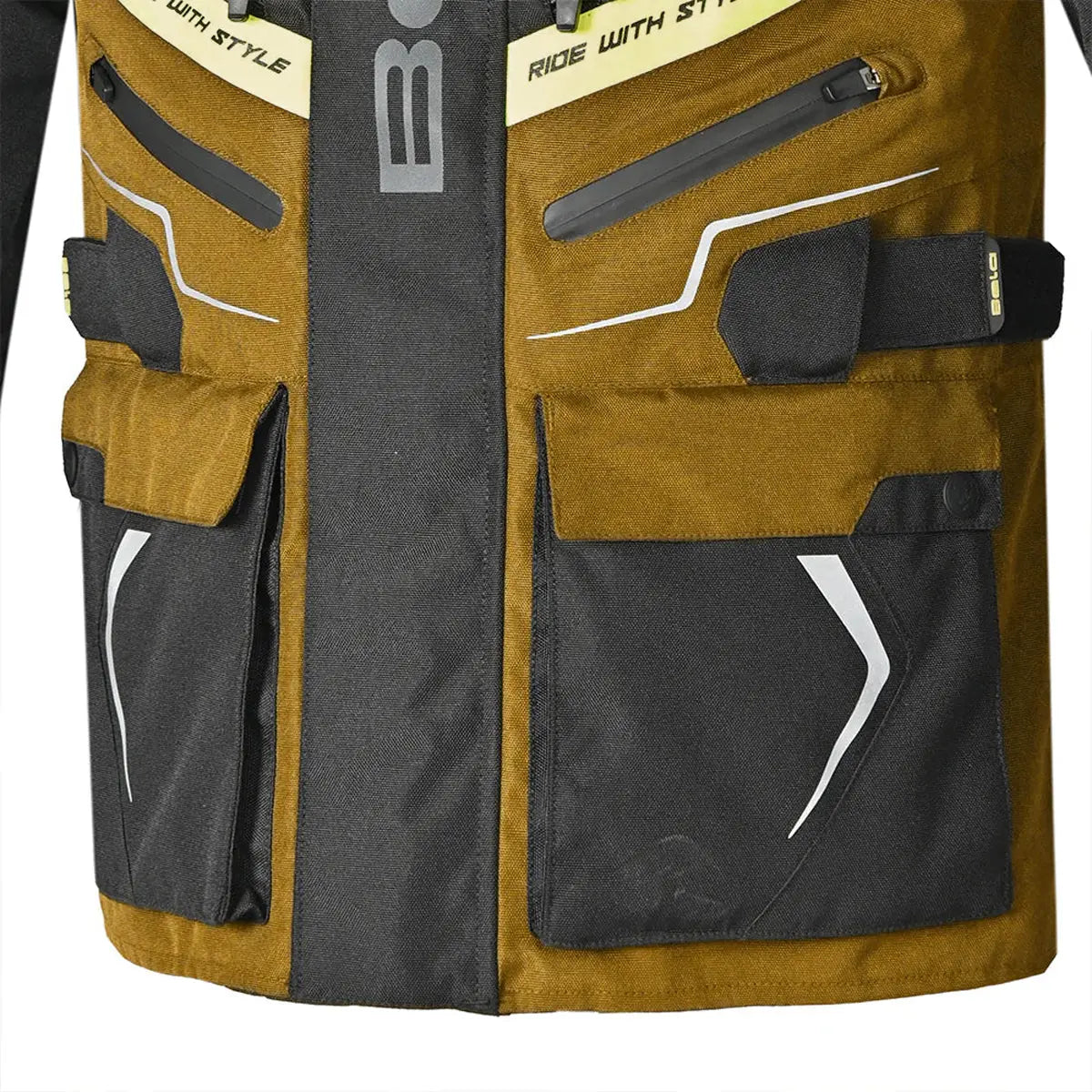 Bela Watson Giacca Touring Nera/Marrone/Giallo/Bianco 