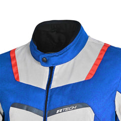 R-Tech Spiral Mesh Giacca moto estiva tessuto Blu ghiaccio Rossa 
