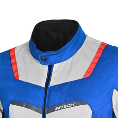 R-Tech Spiral Mesh Giacca moto estiva tessuto Blu ghiaccio Rossa 