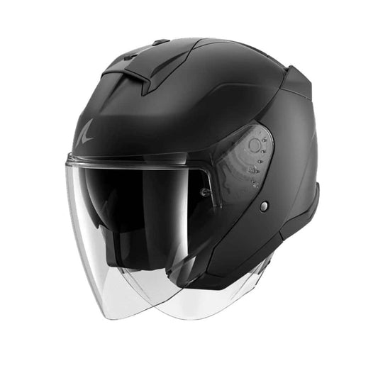 SHARK SKWAL BLANK SHADOW Moto Jet Caschi Nero Opaco