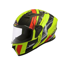 SMK STELLAR SWANK MA423 MOTO INTEGRALE CASCHI OPACO NERO FLOU GIALLO ARANCIA
