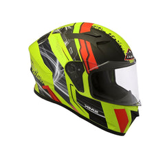SMK STELLAR SWANK MA423 MOTO INTEGRALE CASCHI OPACO NERO FLOU GIALLO ARANCIA