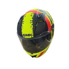SMK STELLAR SWANK MA423 MOTO INTEGRALE CASCHI OPACO NERO FLOU GIALLO ARANCIA