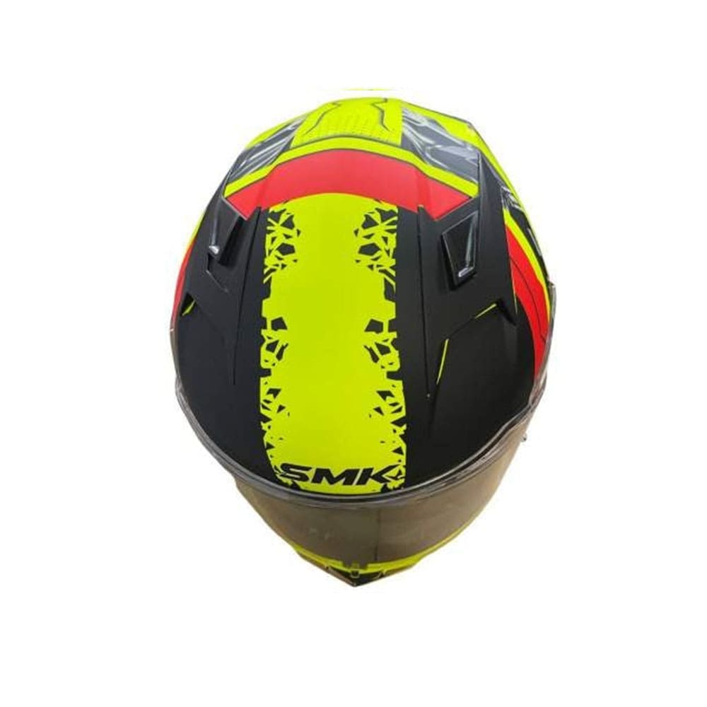 SMK STELLAR SWANK MA423 MOTO INTEGRALE CASCHI OPACO NERO FLOU GIALLO ARANCIA