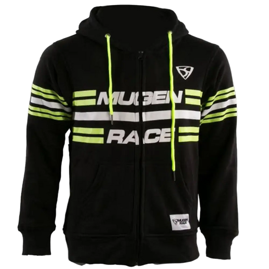 MUGENRACE H-MNR-2487 STRIPE Felpa Cappuccio Zip Nero Fluo – Yamoto.it