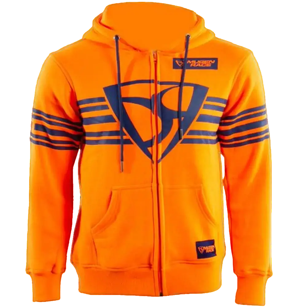 MUGENRACE H-MNR-2488 Shield Felpa Cappuccio Zip Arancione 