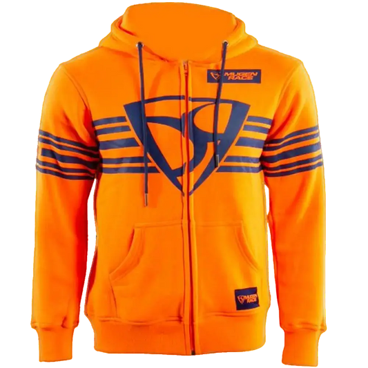 MUGENRACE H-MNR-2488 Shield Felpa Cappuccio Zip Arancione 