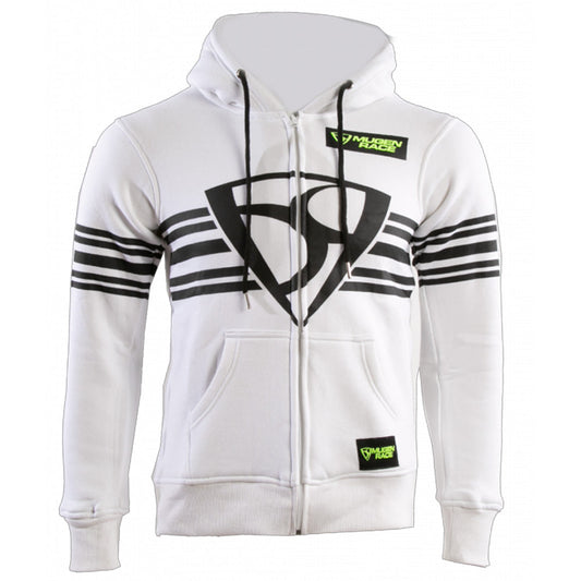 MUGENRACE H-MNR-2488 Shield Felpa Cappuccio Zip bianco