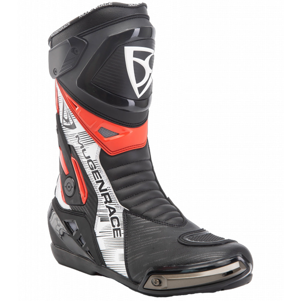 MUGENRACE BOT-MNR-2390 Phantom Plus Stivali Moto Nero Rosso 