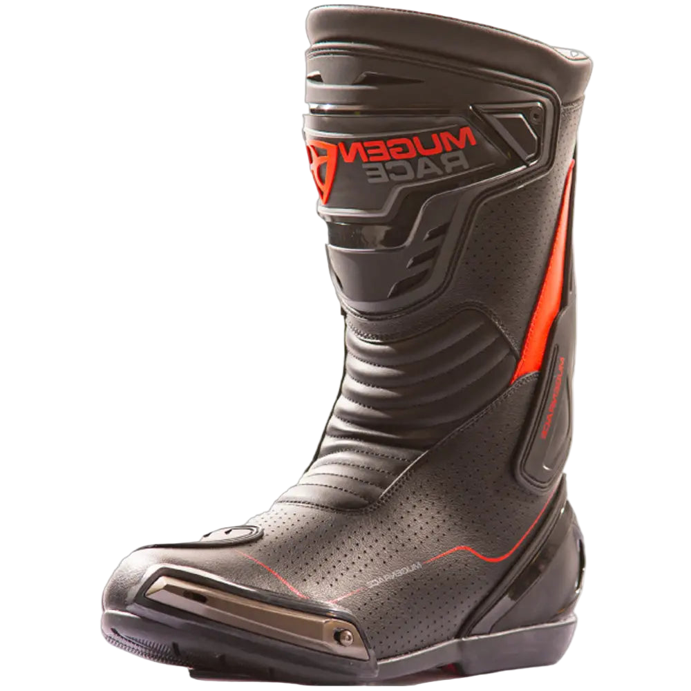 MUGENRACE BOT-MNR-2393 Bici Sportiva Velocità Stivali Nero Rosso 