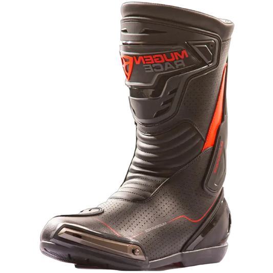 MUGENRACE BOT-MNR-2393 Bici Sportiva Velocità Stivali Nero Rosso 