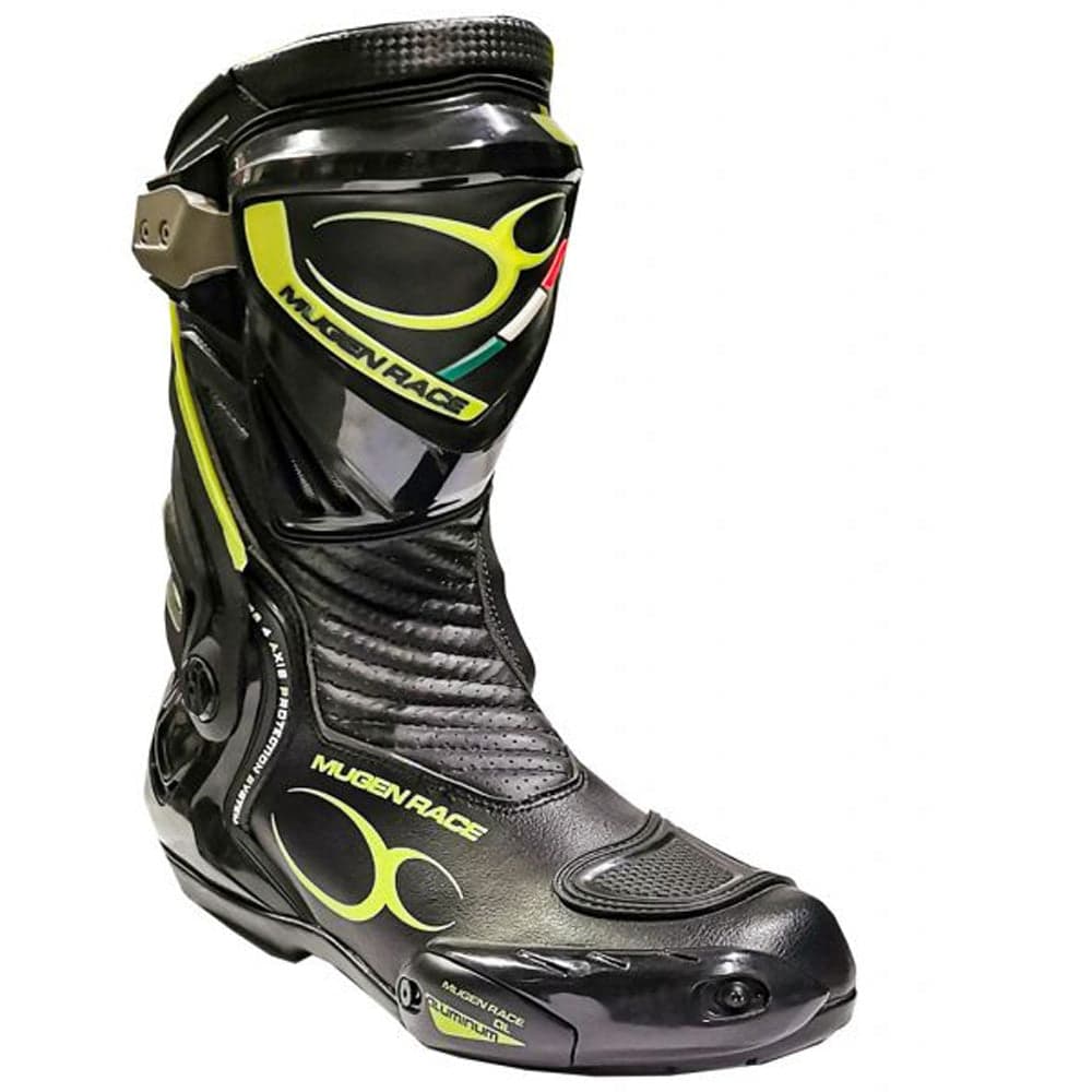 MUGENRACE Sphantom 3 Stivali Moto Sportivi Nero Fluo