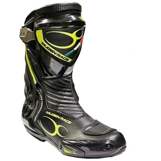 MUGENRACE Sphantom 3 Stivali Moto Sportivi Nero Fluo 
