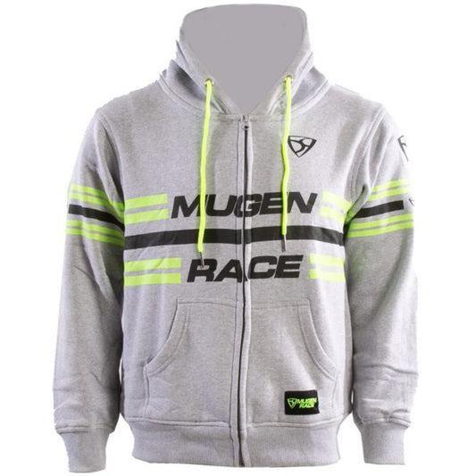 MUGENRACE H-MNR-2487 STRIPE Felpa Cappuccio Zip Grigio Chiaro