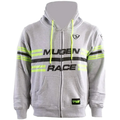MUGENRACE H-MNR-2487 STRIPE Felpa Cappuccio Zip Grigio Chiaro 