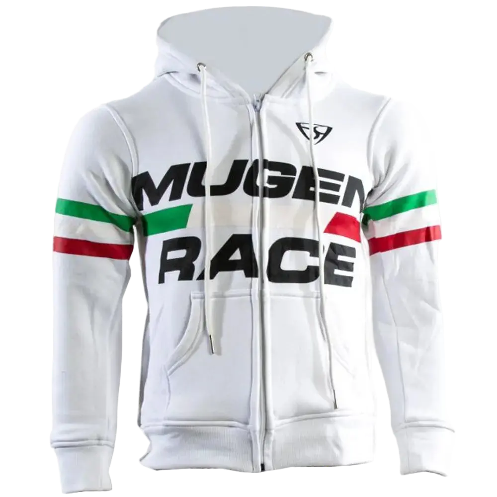MUGENRACE H-MNR-2489 Felpa Cappuccio Cotone Bianco 