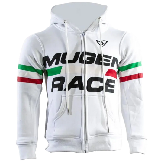 MUGENRACE H-MNR-2489 Felpa Cappuccio Cotone Bianco 