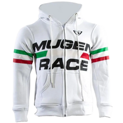 MUGENRACE H-MNR-2489 Felpa Cappuccio Cotone Bianco 