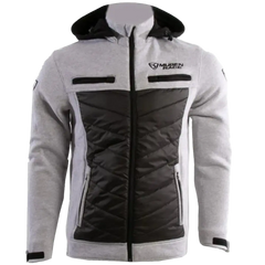 MUGENRACE H-MNR-2494 Puffy-Two Felpa Cappuccio Nera Grigio Chiaro 