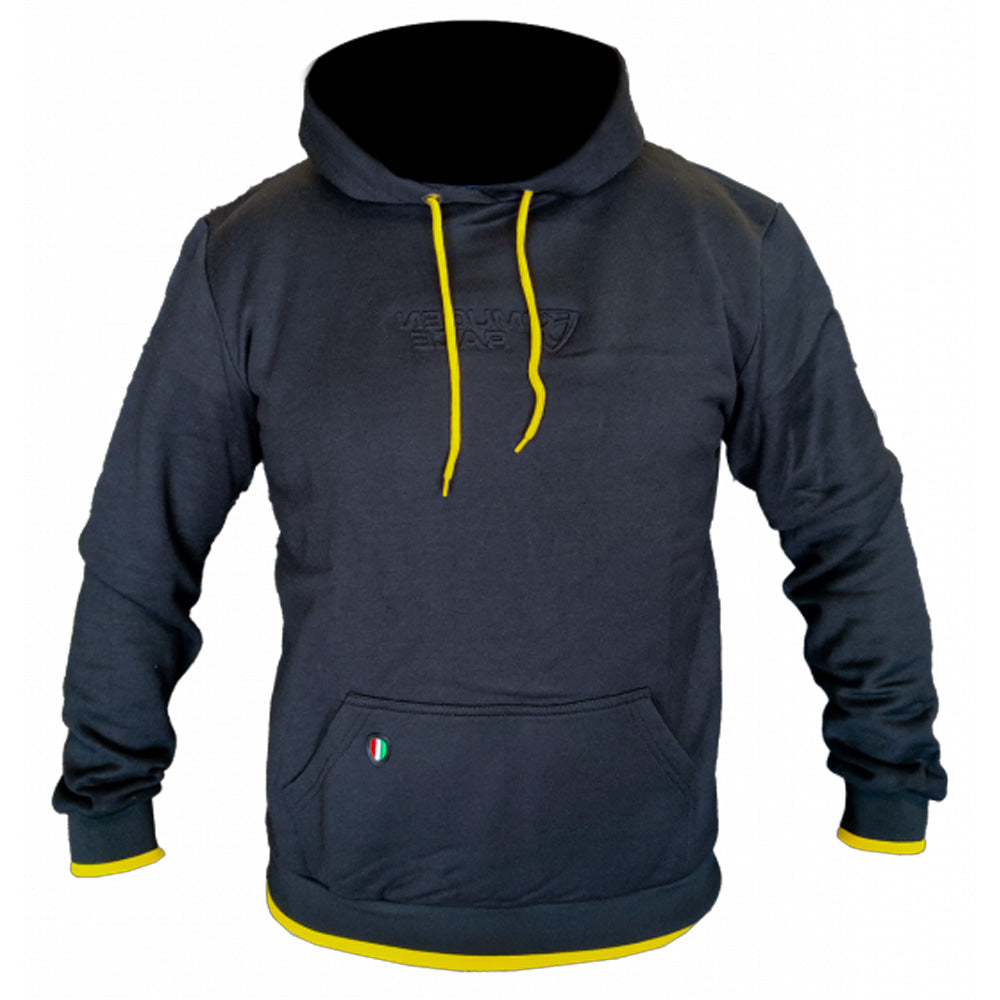 MUGENRACE H-MNR-7909 Felpa Cappuccio Cotone Nero Giallo