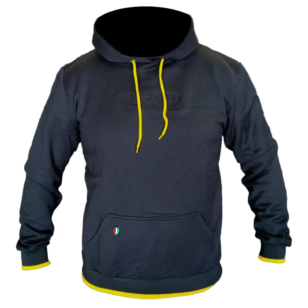 MUGENRACE H-MNR-7909 Felpa Cappuccio Cotone Nero Giallo 