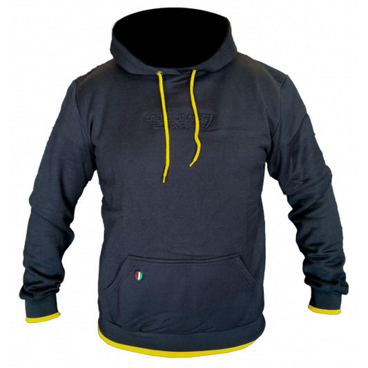 MUGENRACE H-MNR-7909 Felpa Cappuccio Cotone Nero Giallo