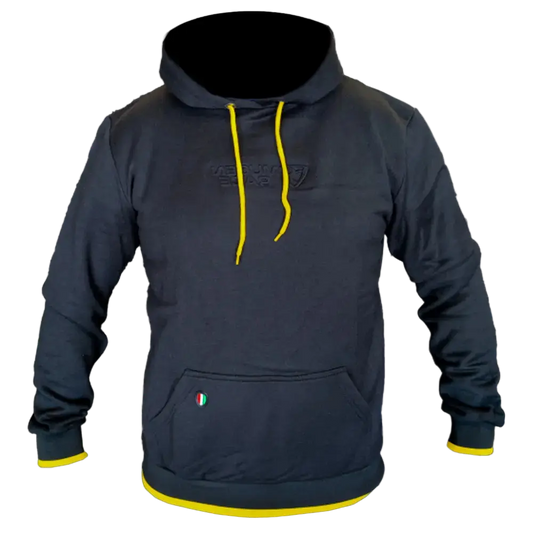 MUGENRACE H-MNR-7909 Felpa Cappuccio Cotone Nero Giallo 