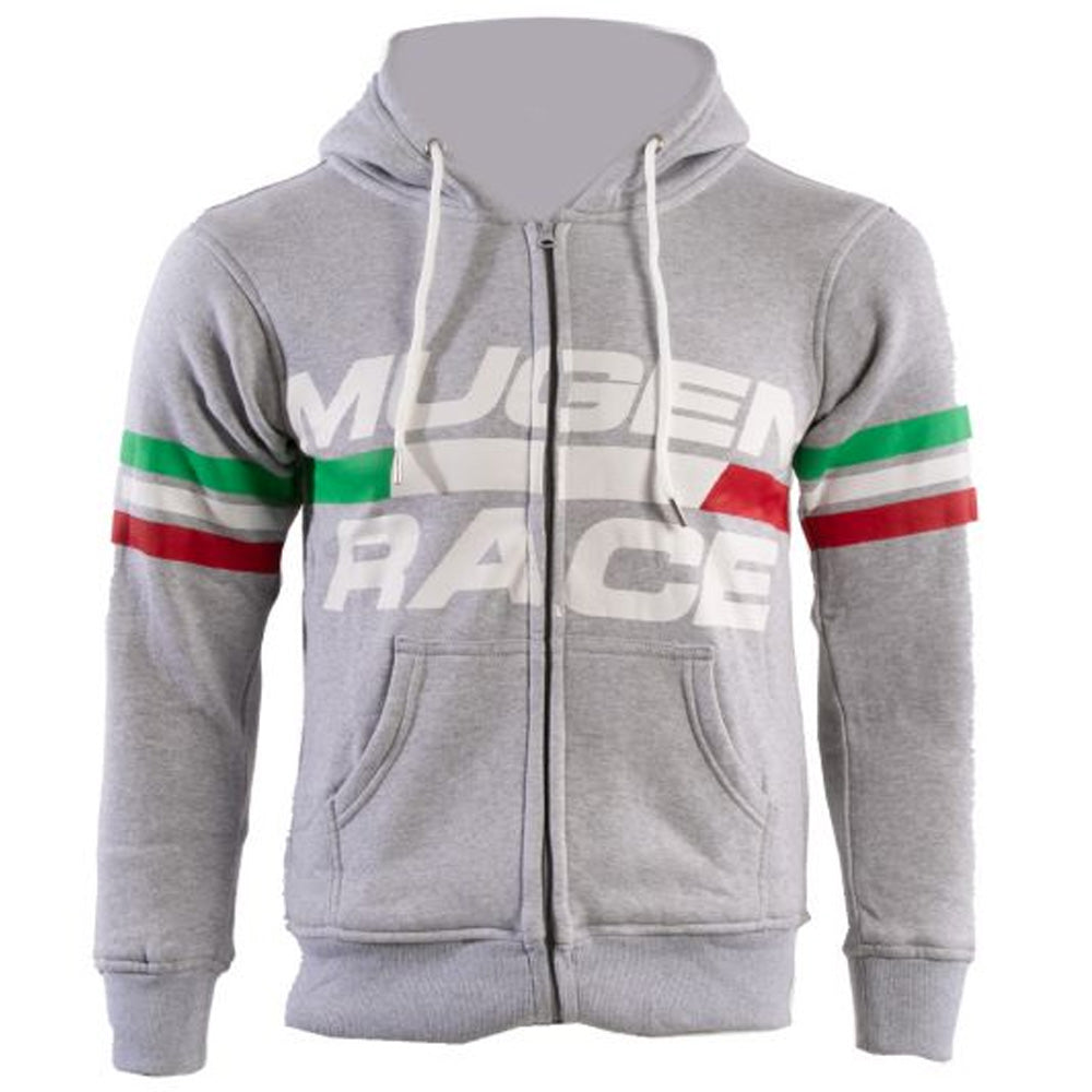 MUGENRACE H-MNR-2489 Felpa Cappuccio Cotone Azzurro Cielo Grigio Chiaro