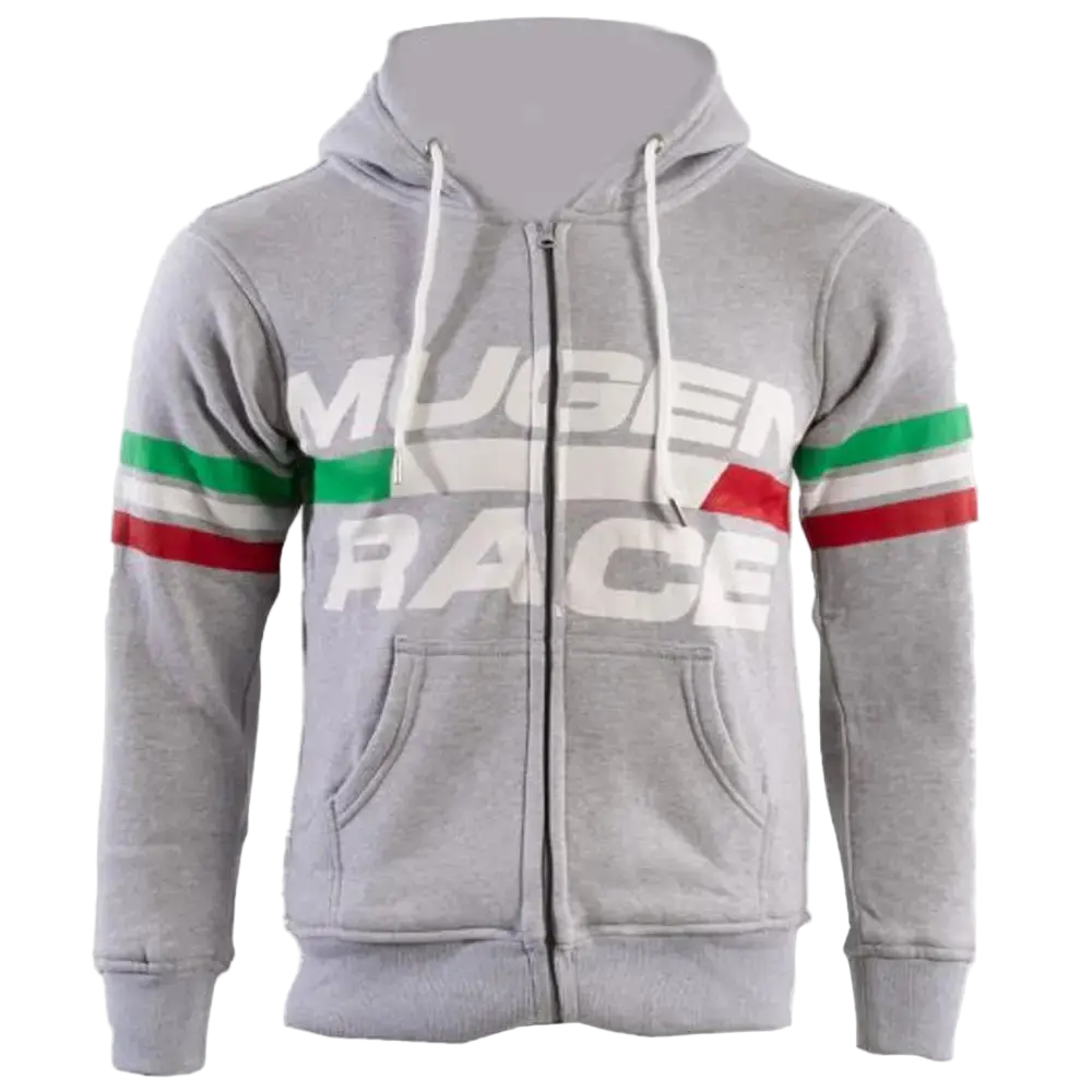 MUGENRACE H-MNR-2489 Felpa Cappuccio Cotone Azzurro Cielo Grigio Chiaro 