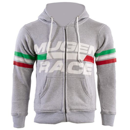 MUGENRACE H-MNR-2489 Felpa Cappuccio Cotone Azzurro Cielo Grigio Chiaro