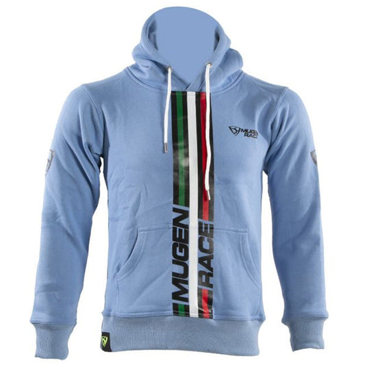 MUGENRACE H-MNR-2486 STRIPE Felpa Cappuccio Azzurro Cielo