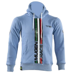 MUGENRACE H-MNR-2486 STRIPE Felpa Cappuccio Azzurro Cielo 