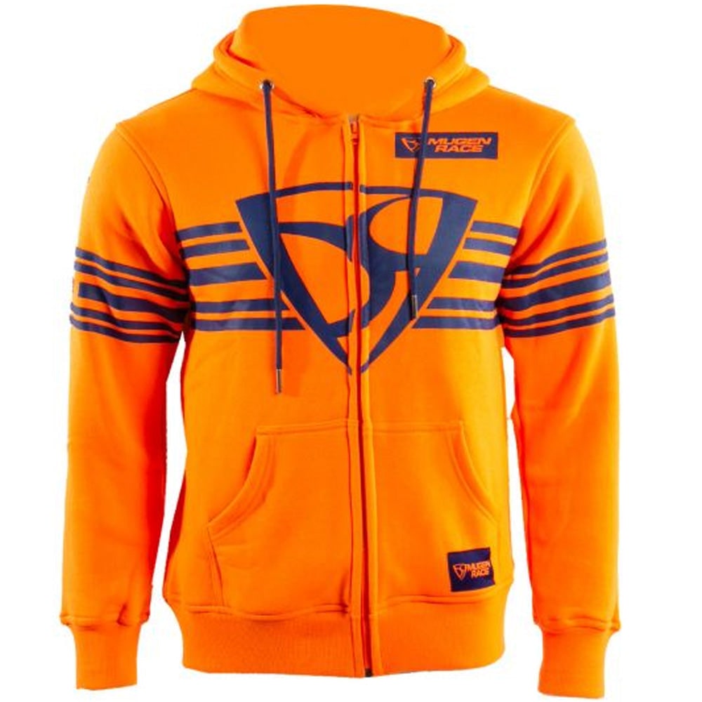 MUGENRACE H-MNR-2488 Shield Felpa Cappuccio Zip Arancione
