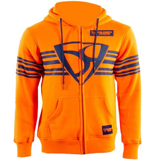 MUGENRACE H-MNR-2488 Shield Felpa Cappuccio Zip Arancione