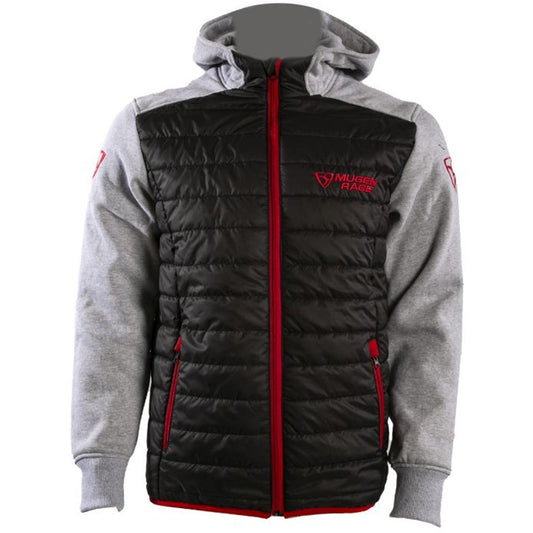 MUGENRACE H-MNR-2492 Felpa Cappuccio Zip Grigio Rosso