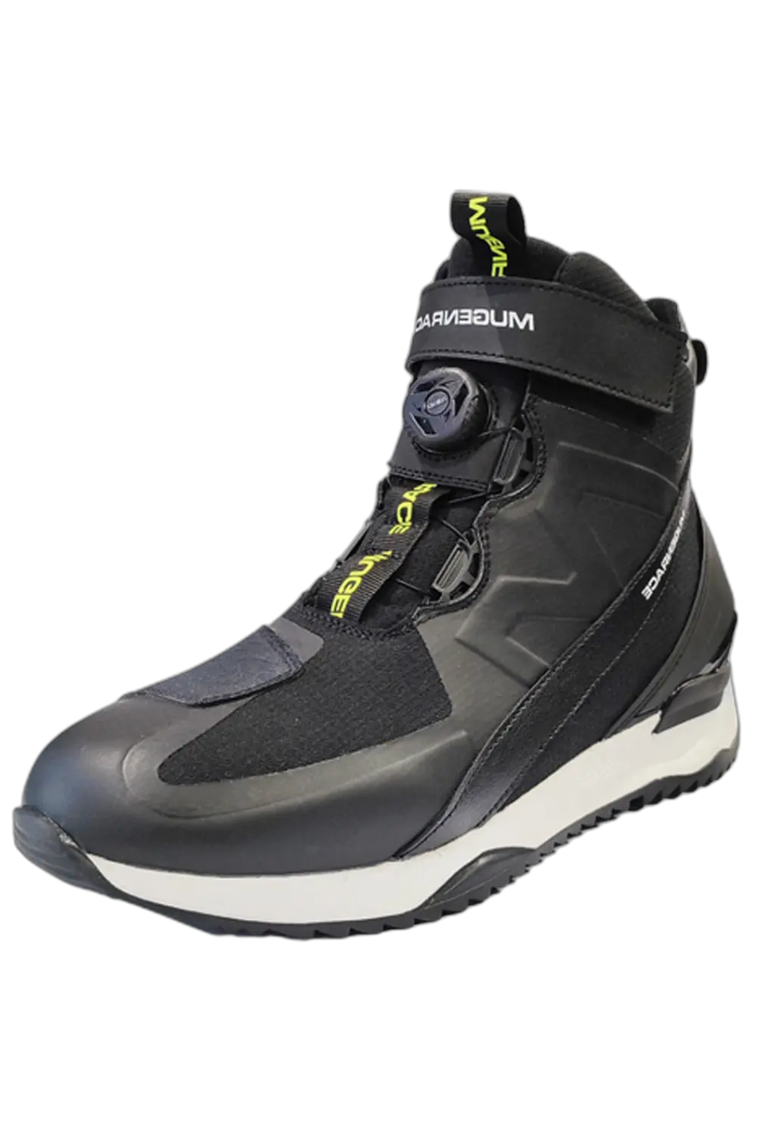 MUGENRACE BOT-MNR-2461 Stopee Scarpe Moto Neri Giallo Fluo 