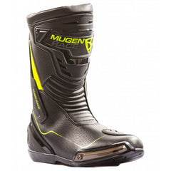MUGENRACE BOT-MNR-2393 Bici Sportiva Velocità Stivali Nero Fluo Giallo