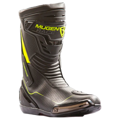 MUGENRACE BOT-MNR-2393 Bici Sportiva Velocità Stivali Nero Fluo Giallo 