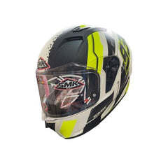 SMK STELLAR SWANK MA124 MOTO INTEGRALE CASCHI OPACO NERO FLOU GIALLO GRIGIO 