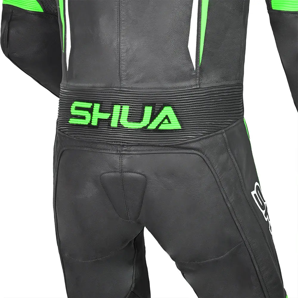 Shua Infinity Nero Verde 1PC Tute da Moto in Pelle Uomo 