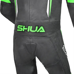 Shua Infinity Nero Verde 1PC Tute da Moto in Pelle Uomo 