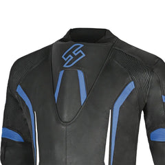 Shua Infinity Nero Blu 1PC Tute da Moto in Pelle Uomo back shoulder