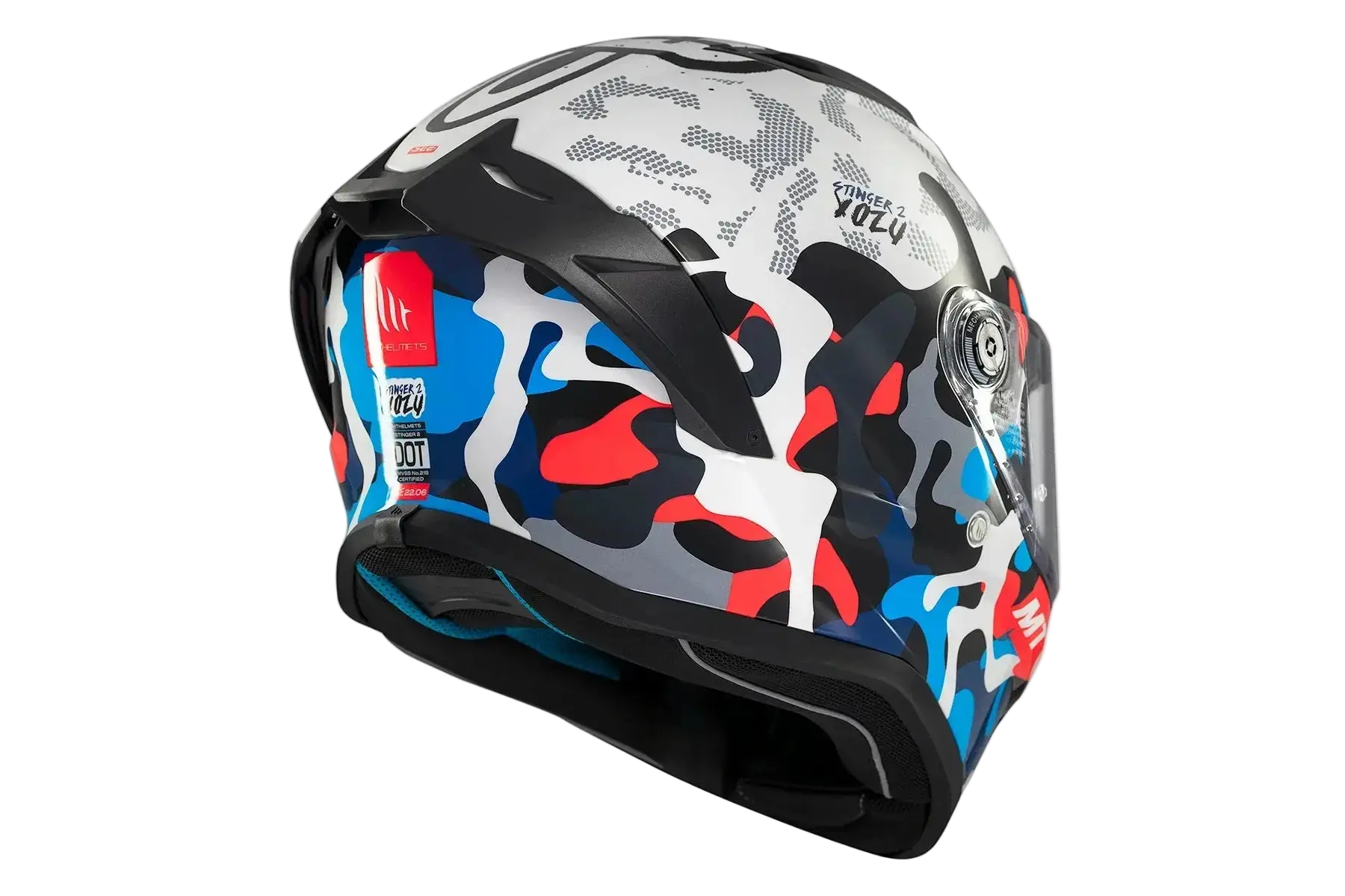 MT Stinger 2 Yozu Caschi Integrali Da Moto Blu / Bianco 