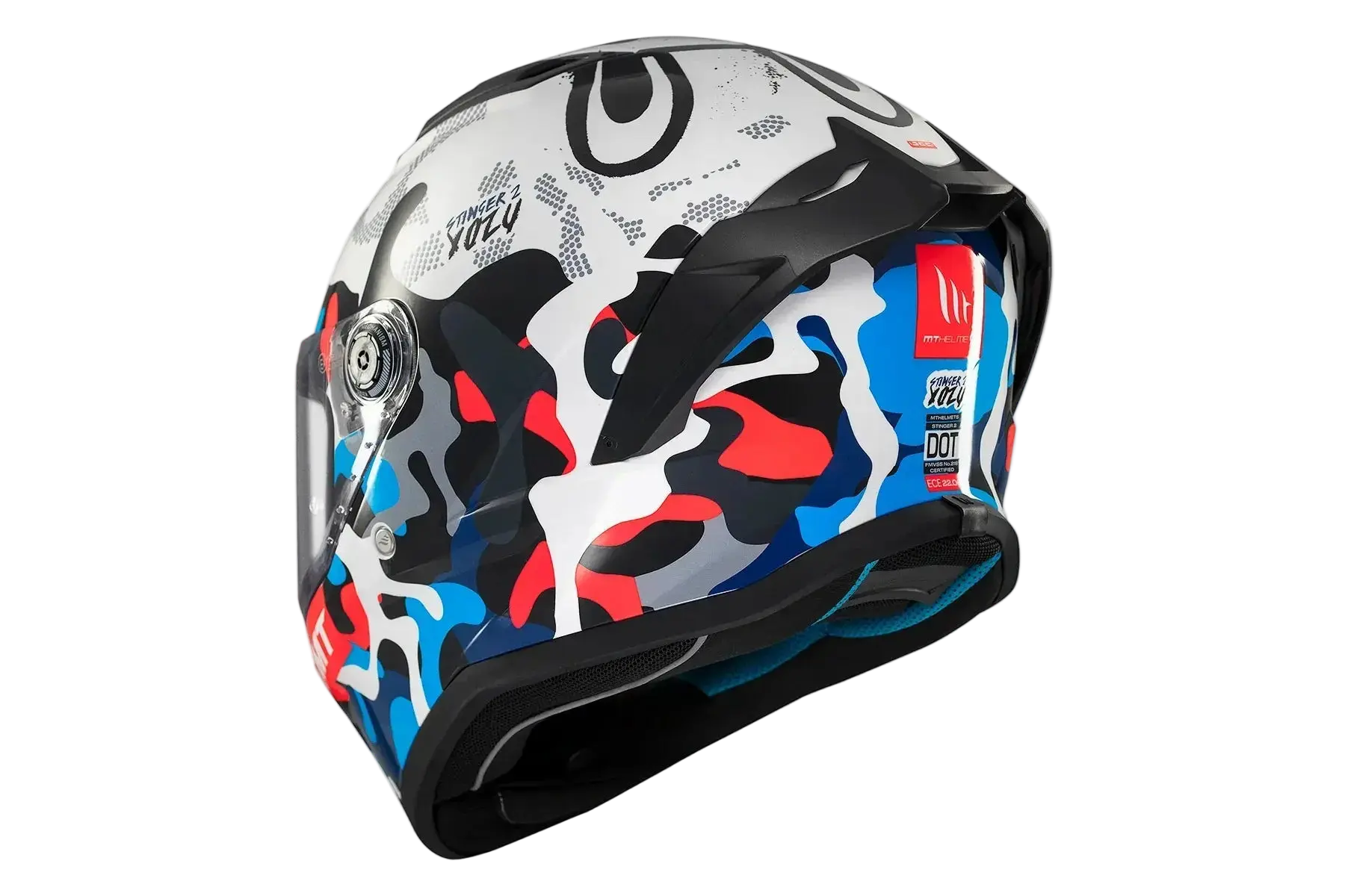 MT Stinger 2 Yozu Caschi Integrali Da Moto Blu / Bianco 